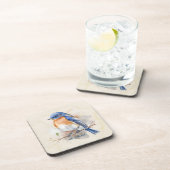 愛らしい東ブルーバードウォーター色 コースター (右側)