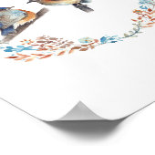 愛らしい東ブルーバードカップルプリント ポスター (角)