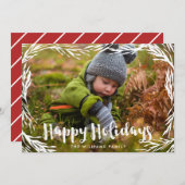 愛らしい松の家族のホリデー写真 シーズンカード (正面/裏面)