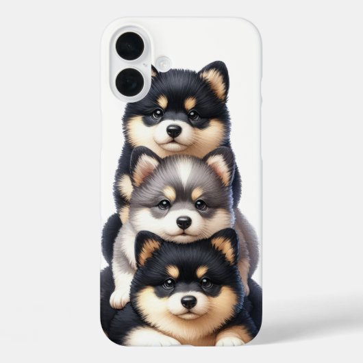 愛らしい柴犬子犬のスタック Case-Mate iPhoneケース (裏面)
