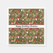 愛らしい格言とキノコパーソナライズされた紙 スタンダードカクテルナプキン (正面)