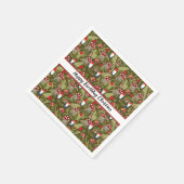 愛らしい格言とキノコパーソナライズされた紙 スタンダードカクテルナプキン (角)