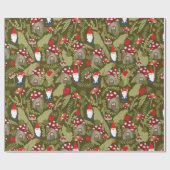 愛らしい格言とキノコ ラッピングペーパー (フラット)