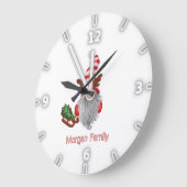 愛らしい格言スレイクリスマス ラージ壁時計 (傾斜)