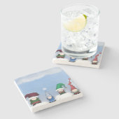 愛らしい格言ポーズ ストーンコースター (横)