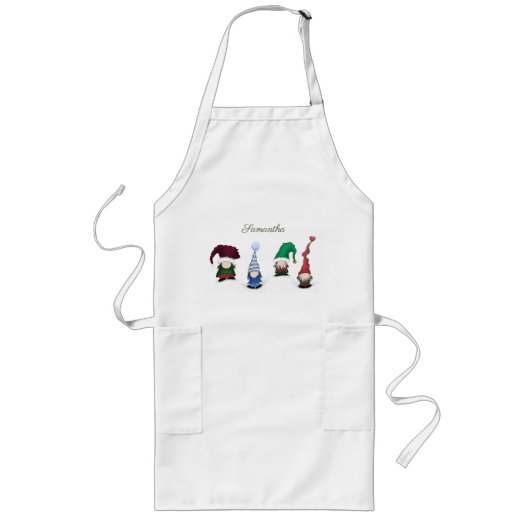 愛らしい格言ポーズ ロングエプロン (正面)