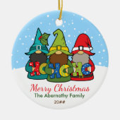 愛らしい格言メリークリスマスパーソナライズされた セラミックオーナメント (正面)