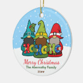 愛らしい格言メリークリスマスパーソナライズされた セラミックオーナメント (左)