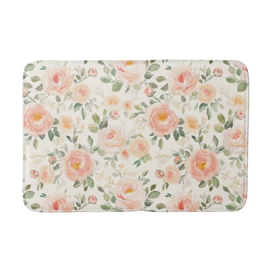 愛らしい桃の花のブライズシャワー バスマット (正面)