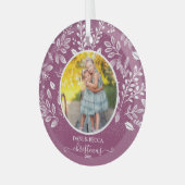 愛らしい梅クリスマスフォトキープサケ ガラスオーナメント (正面左)