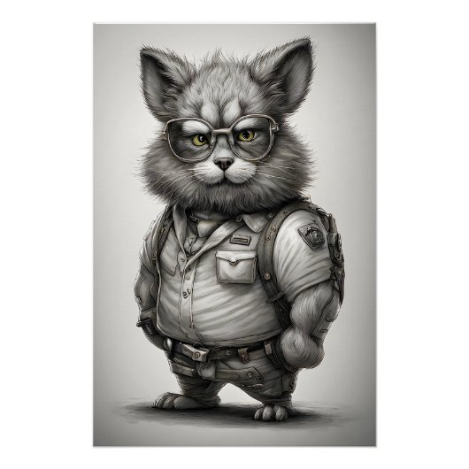 愛らしい森レンジャーバニーラビットグラス ポスター (正面)