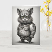 愛らしい森林レンジャーのウサギのぬいぐるみ メガネ カード (黄色い花)