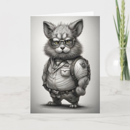 愛らしい森林レンジャーのウサギのメガネ カード (正面)