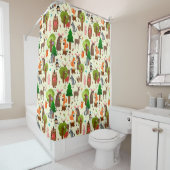 愛らしい森林動物のシャワーカーテン シャワーカーテン (インサイチュ)