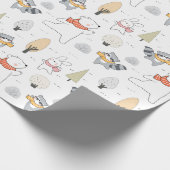 愛らしい森林動物の包み紙 ラッピングペーパー (角)