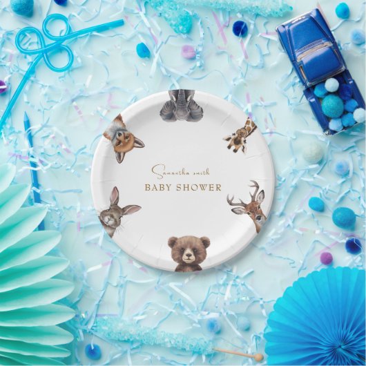 愛らしい森林動物の赤ちゃんシャワー ペーパープレート (パーティー)