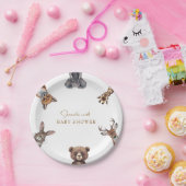愛らしい森林動物の赤ちゃんシャワー ペーパープレート (パーティー)