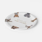 愛らしい森林動物の赤ちゃんシャワー ペーパープレート (アングル)