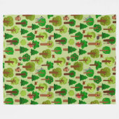 愛らしい森林動物フリースブランケット フリースブランケット (正面(横))