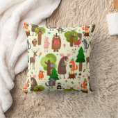 愛らしい森林動物 クッション (ブランケット)