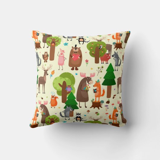 愛らしい森林動物 クッション (裏面)