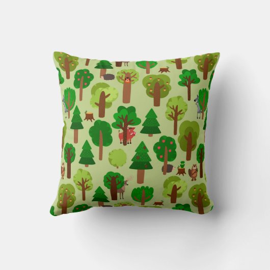 愛らしい森林動物 クッション (裏面)