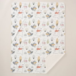 愛らしい森林動物 シェルパブランケット