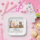 愛らしい森林動物 ペーパープレート (パーティー)