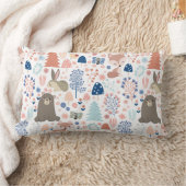 愛らしい森林動物 ランバークッション (ブランケット)