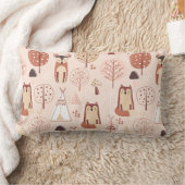 愛らしい森林動物 ランバークッション (ブランケット)