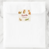 愛らしい森林愛玩動物の仲間 スクエアシール (バッグ)