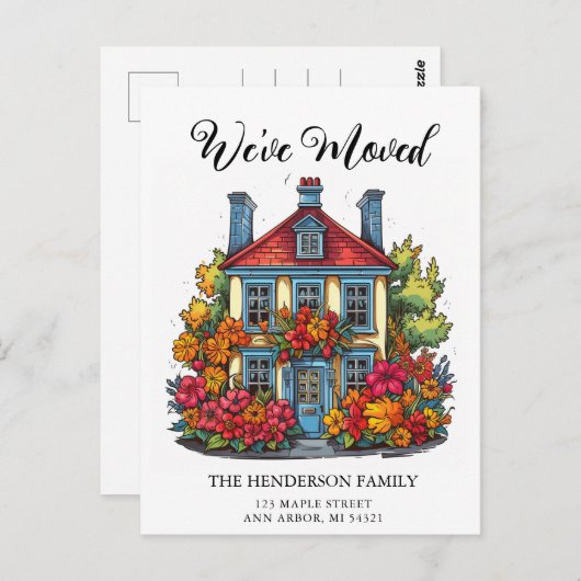 愛らしい植民地時代の故郷の動きの発表 ポストカード (正面/裏面)