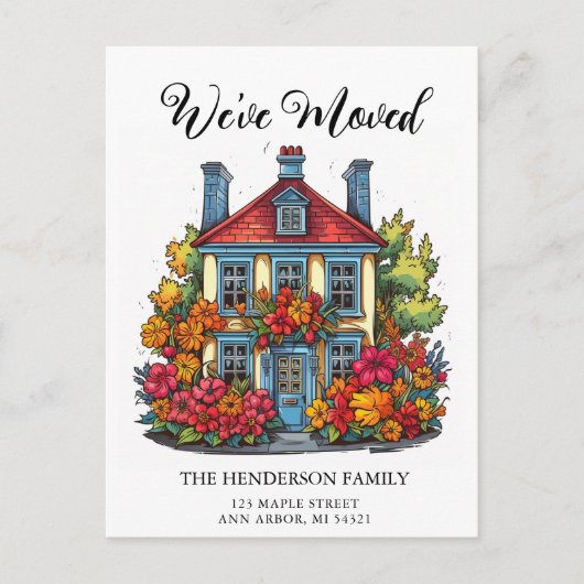 愛らしい植民地時代の故郷の動きの発表 ポストカード (正面)