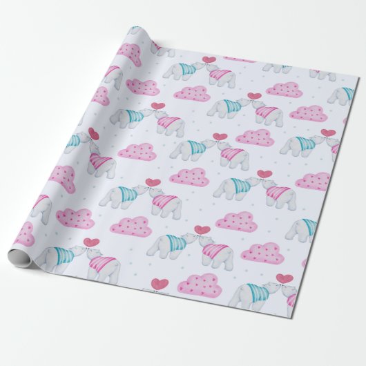 愛らしい極性ベアズラッピング紙 ラッピングペーパー (アンロールド)