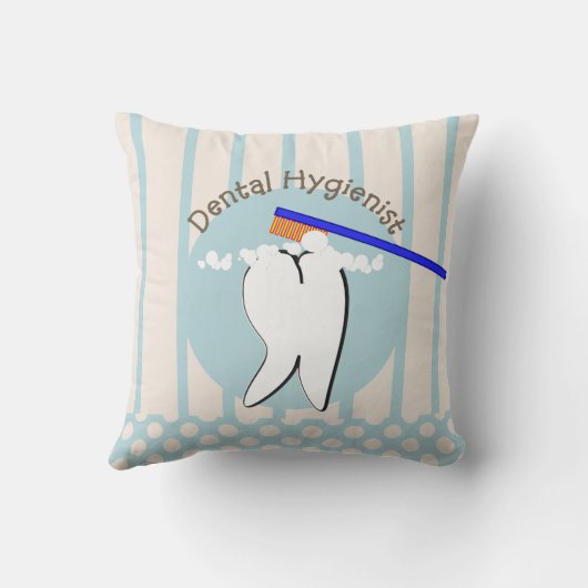 愛らしい歯科衛生士の歯の枕20X20 " クッション (裏面)