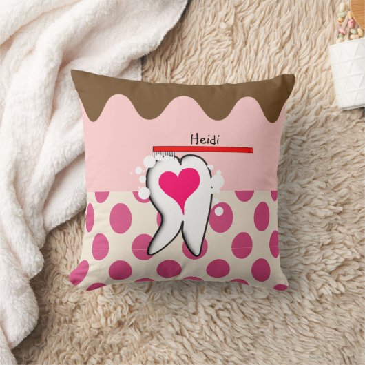 愛らしい歯科衛生士の歯の枕Customizabl クッション (ブランケット)