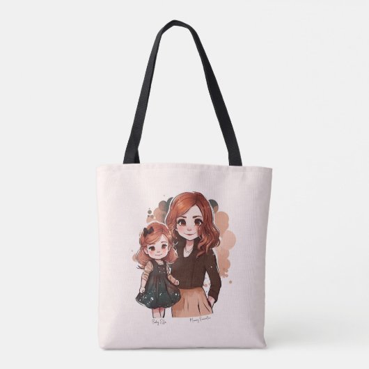 愛らしい母と娘の絆(2) トートバッグ (裏面)
