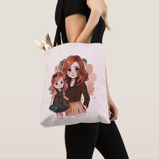 愛らしい母と娘の絆(2) トートバッグ (クローズアップ)