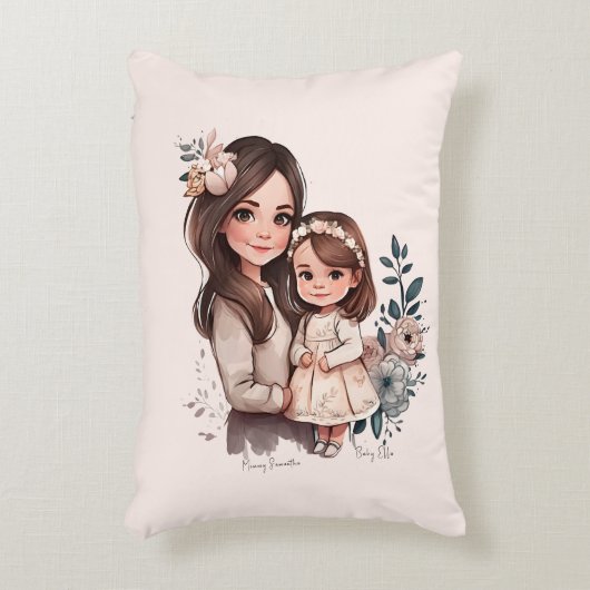 愛らしい母と娘の絆(3) アクセントクッション (正面(垂直))