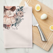 愛らしい母と娘の絆(3) キッチンタオル (四つ折り)