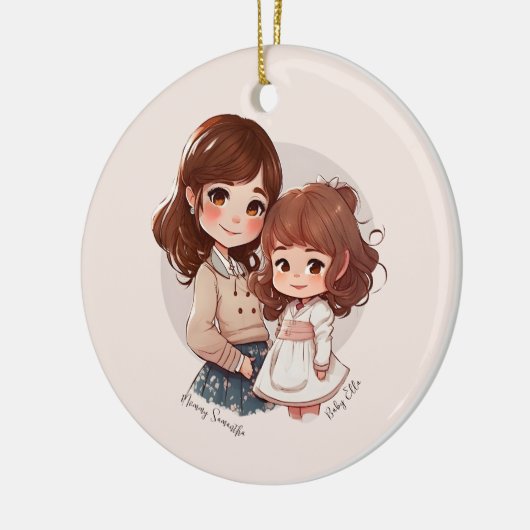 愛らしい母と娘の絆(4) セラミックオーナメント (左)