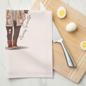 愛らしい母と娘の絆(5) キッチンタオル (四つ折り)