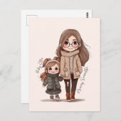 愛らしい母と娘の絆(5) ポストカード (正面/裏面)