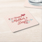 愛らしい母の日 |コースター スクエアペーパーコースター (アングル)