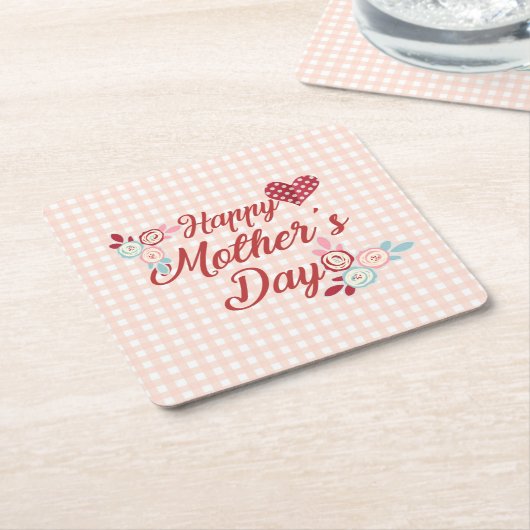 愛らしい母の日 |コースター スクエアペーパーコースター (アングル)