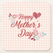愛らしい母の日 |コースター スクエアペーパーコースター (正面)