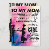 愛らしい母への手紙 |母への素敵な贈り物 シーズンカード (正面/裏面)