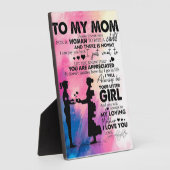 愛らしい母への手紙 |母への素敵な贈り物 フォトプラーク (側面)