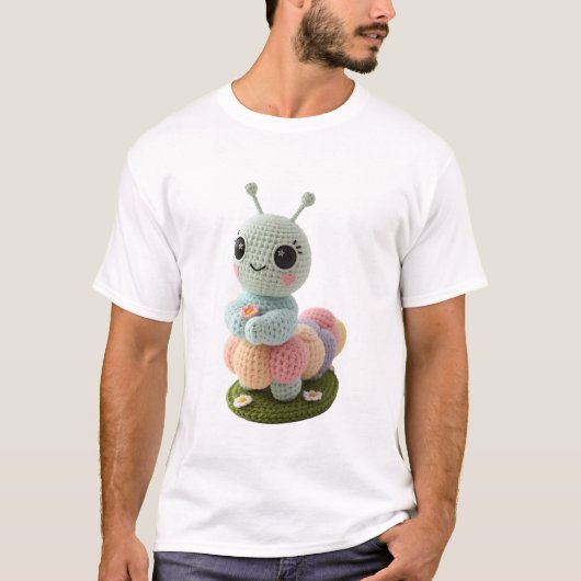 愛らしい毛虫のウィムジカルかぎ針編み友達Tシャツ Tシャツ (正面)