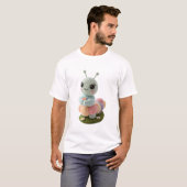 愛らしい毛虫のウィムジカルかぎ針編み友達Tシャツ Tシャツ (正面フル)